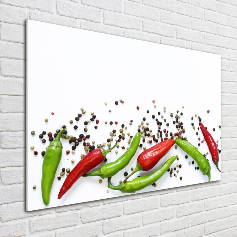 Ebern Designs Chilli Peppers Unframed Art Prints on Glass Wayfair.co.uk
